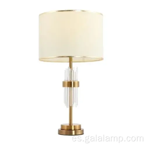 Lámpara de mesa de acero de cristal LED contemporánea